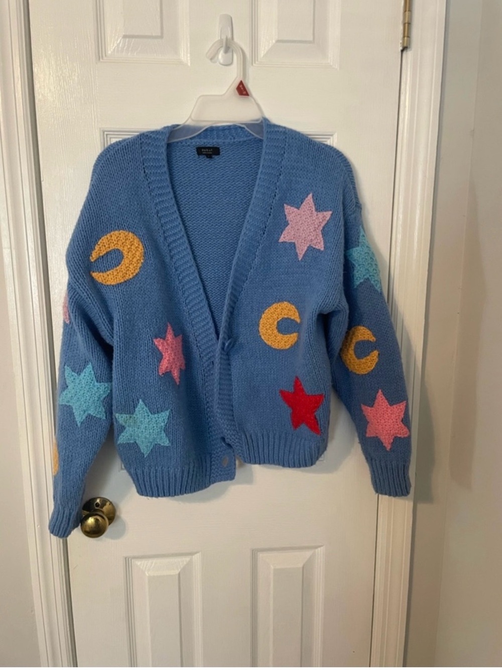 Blue Moon and Stars Cardigan Sweater